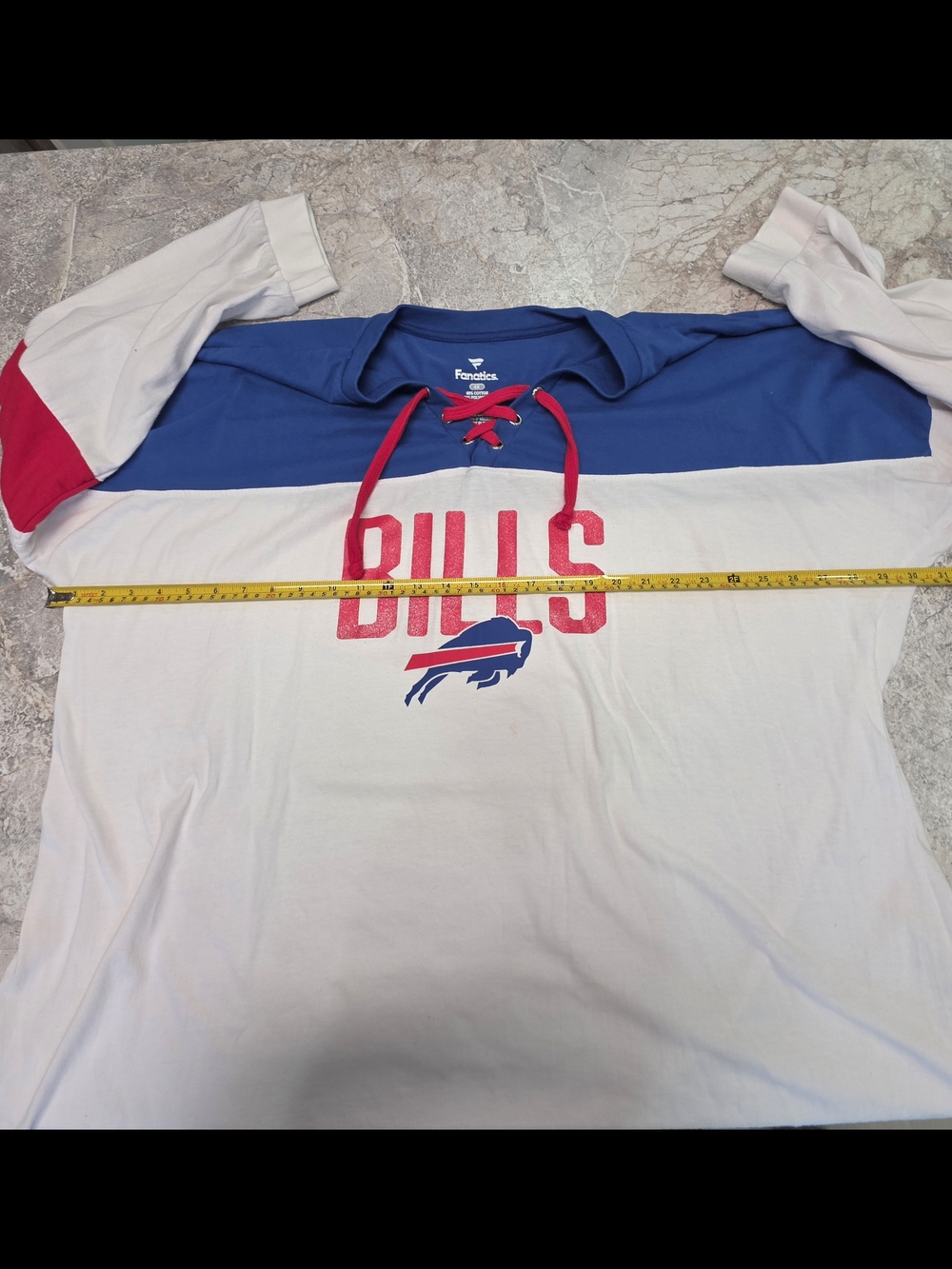 Women's Fanatics Buffalo Bills Jersey-Style Long Sleeve Shimmer Letters - Picture 4 of 5